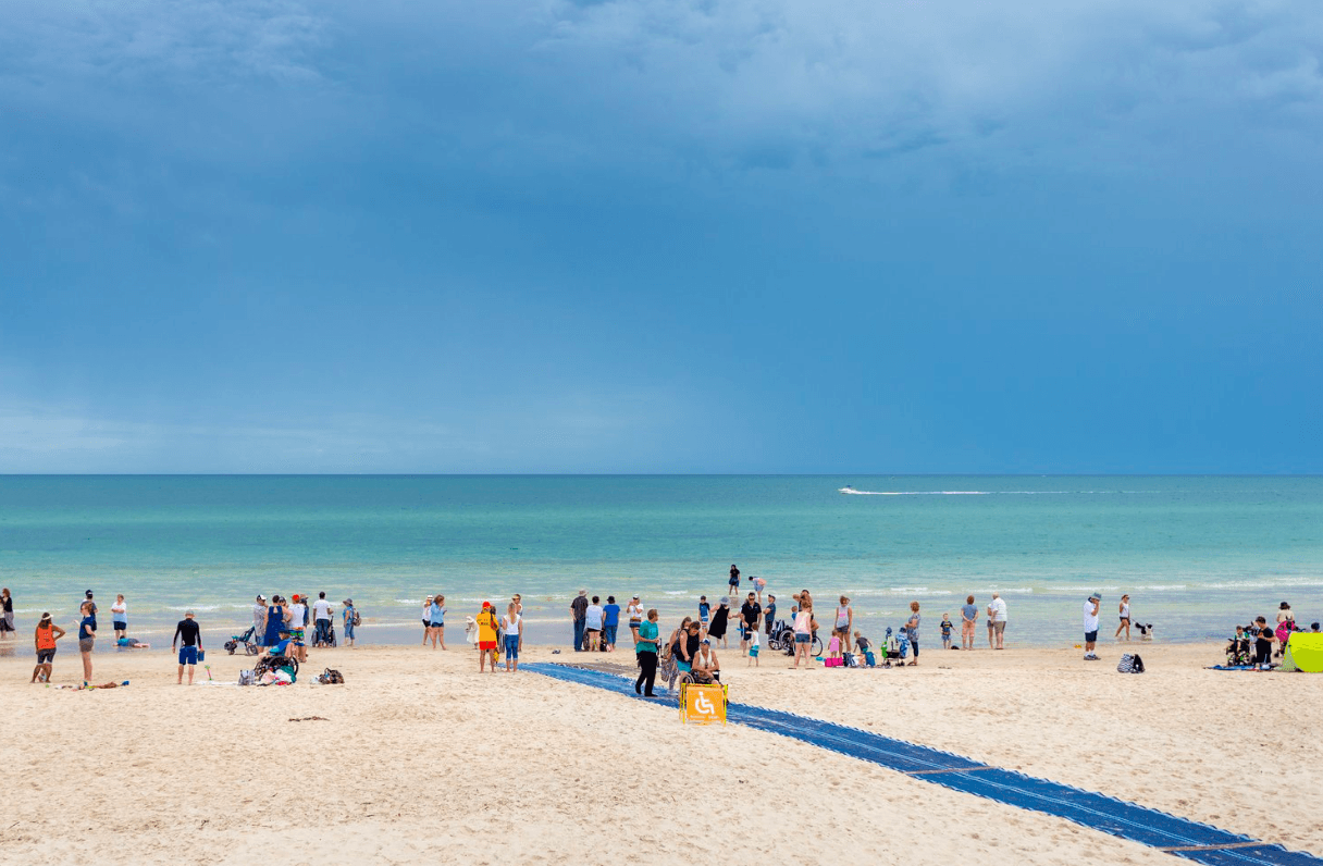 Accessible Beach with a crowd of people